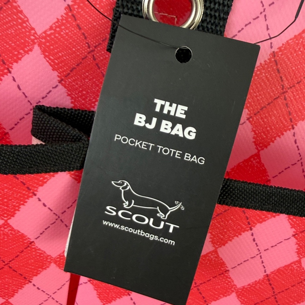 Scout The BJ Pocket Tote Bag Pink Argyle - Picture 3 of 11